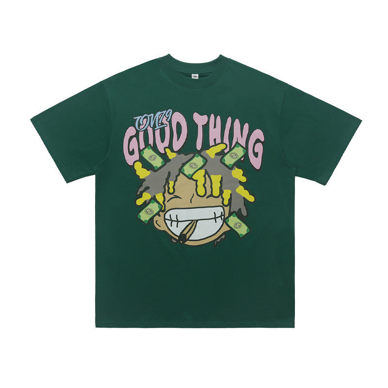 Men's Pure Cotton Street Fun Print Short Sleeve