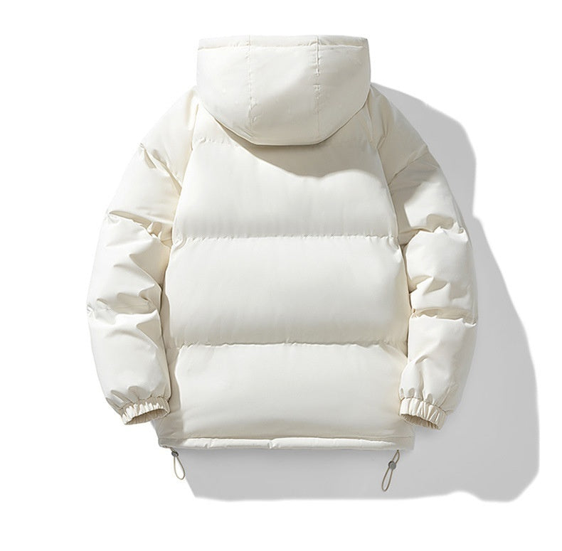 Men's Hoodie Coat Winter Fashion Solid ZIp-up Thickened Cotton-padded Jacket Casual Warm Outwear Top Clothing