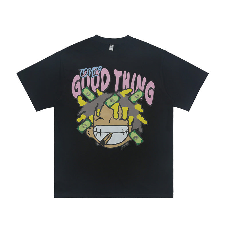 Men's Pure Cotton Street Fun Print Short Sleeve